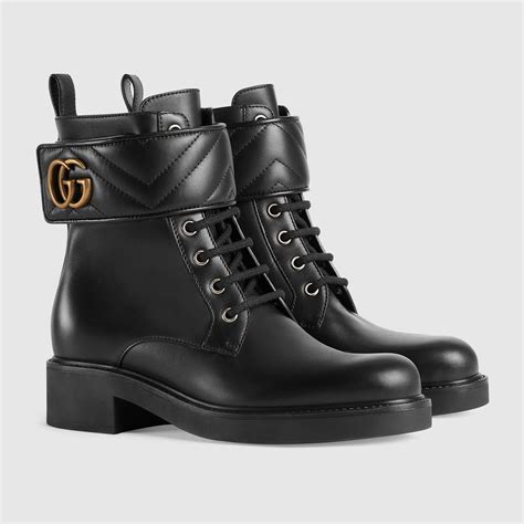 gucci double g leather ankle boots|high heel Gucci boots.